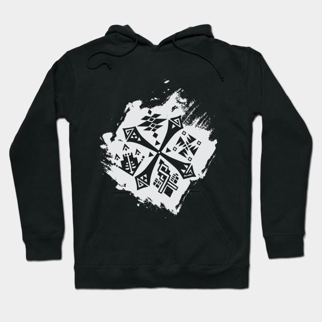 Guild Hunters Crest Splash WHITE Hoodie by MinosArt